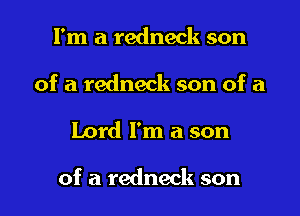 I'm a redneck son
of a redneck son of a

Lord I'm a son

of a redneck son