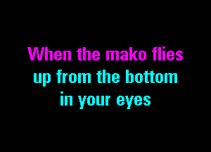 When the mako flies

up from the bottom
in your eyes