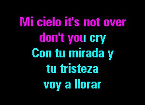 Mi cielo it's not over
don't you cry

Con tu mirada y
tu tristeza
voy a llorar