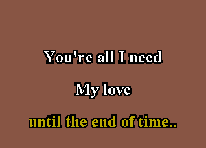 You're all I need

My love

until the end of time..