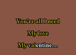 You're all I need

My love

My valentine....