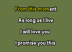 From this moment
As long as I live

I will love you

I promise you this