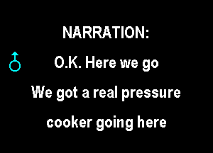NARRATIONz
6) OK. Here we go

We got a real pressure

cooker going here