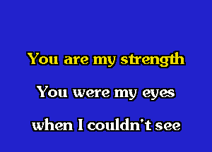 You are my strength

You were my eyes

when I couldn't see