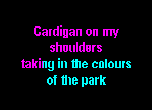 Cardigan on my
shoulders

taking in the colours
of the park