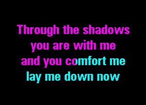 Through the shadows
you are with me

and you comfort me
lay me down now