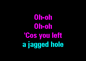 Oh-oh
Oh-oh

'Cos you left
a jagged hole
