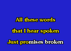All these words

that I hear spoken

Just promises broken