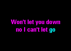 Won't let you down

no I can't let go