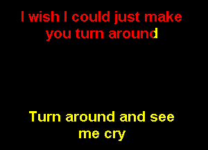 I wish I could just make
you turn around

Turn around and see
me cry