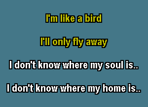 I'm like a bird
I'll only fly away

I don't know where my soul is..

I don't know where my home is..