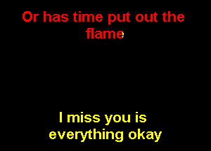 Or has time put out the
flame

I miss you is
everything okay