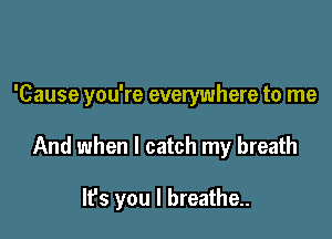 'Cause you're everywhere to me

And when I catch my breath

It's you I breathe..