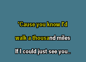 'Cause you know I'd

walk a thousand miles

If I could just see you..