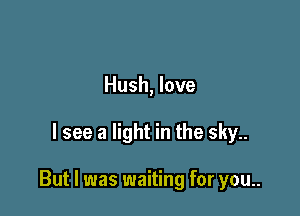 Hush, love

I see a light in the sky..

But I was waiting for you..