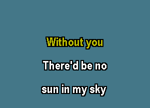 Without you

There'd be no

sun in my sky