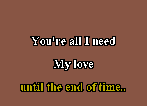 You're all I need

My love

until the end of time..