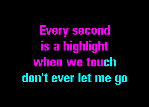 Every second
is a highlight

when we touch
don't ever let me go
