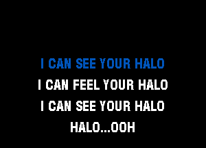 I CAN SEE YOUR HALO

I CAN FEEL YOUR HALO
I CAN SEE YOUR HALO
HALO...OOH