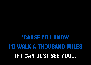 'CAUSE YOU KNOW
I'D WALK A THOUSAND MILES
IF I CAN JUST SEE YOU...