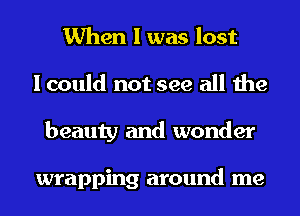 When I was lost
I could not see all the
beauty and wonder

wrapping around me