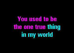 You used to he

the one true thing
in my world