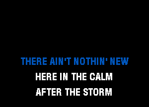 THERE AIN'T HDTHIH' HEW
HERE IN THE CALM
AFTER THE STORM