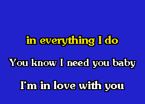 in everything I do

You know I need you baby

I'm in love with you