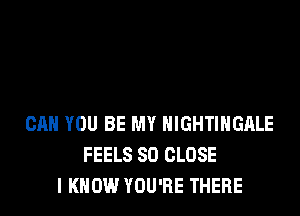 CAN YOU BE MY HIGHTIHGALE
FEELS SO CLOSE
I KNOW YOU'RE THERE