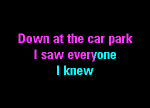 Down at the car park

I saw everyone
I knew