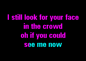 I still look for your face
in the crowd

oh if you could
see me now