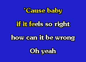 'Cause baby

if it feels so right

how can it be wrong

Oh yeah