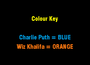 Colour Key

Charlie Puth BLUE
Wiz Khalifa ORANGE