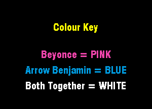 Colour Key

Beyonce PINK
Arrow Benjamin .t BLUE
Both Together WHITE