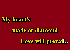 My heart's

made of diamond

Love Will prevaiL