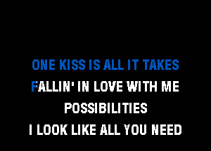 ONE KISS IS RLL IT TAKES
FALLIH' IN LOVE WITH ME
PDSSIBILITIES
I LOOK LIKE ALL YOU NEED