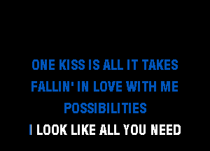 ONE KISS IS RLL IT TAKES
FALLIH' IN LOVE WITH ME
PDSSIBILITIES
I LOOK LIKE ALL YOU NEED