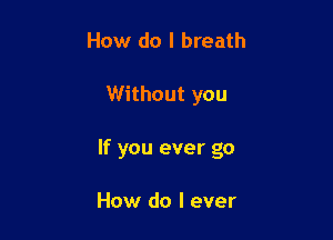 How do I breath

Without you

If you ever go

How do I ever