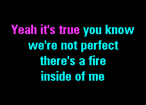 Yeah it's true you know
we're not perfect

there's a fire
inside of me