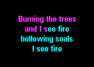 Burning the trees
and I see fire

hollowing souls
I see fire