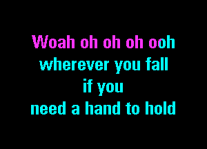 Woah oh oh oh ooh
wherever you fall

if you
need a hand to hold