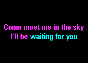 Come meet me in the sky

I'll be waiting for you