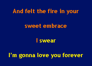 And felt the fire in your
sweet embrace

I swear

I'm gonna love you forever