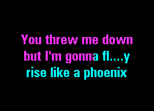 You threw me down

but I'm gonna fl....y
rise like a phoenix