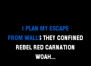 I PLAN MY ESCAPE
FROM WALLS THEY COHFIHED
REBEL RED CARHATIOH
WOAH...