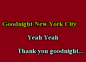 Goodnight New Y ork City

Y eah Yeah

Thank you goodnight...