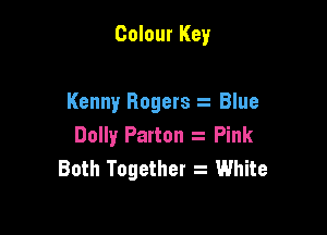 Colour Key

Kenny Rogers t Blue

Dolly Patton z Pink
Both Together s White
