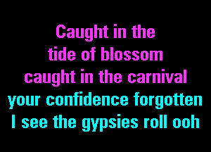 Caught in the
tide of blossom
caught in the carnival
your confidence forgotten
I see the gypsies roll ooh