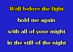 Well before the light

hold me again

with all of your might
In the still of the night
