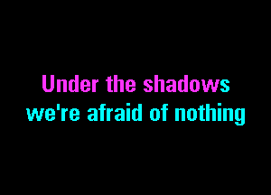 Under the shadows

we're afraid of nothing